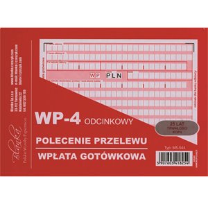 Polecenie przelewu wpłata gotówkowa 4 odc. WP-4