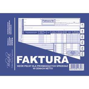 Faktura netto A5 (0+1K)
