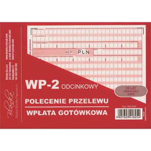Polecenie przelewu wpłata gotówkowa 2 odc. WP-2